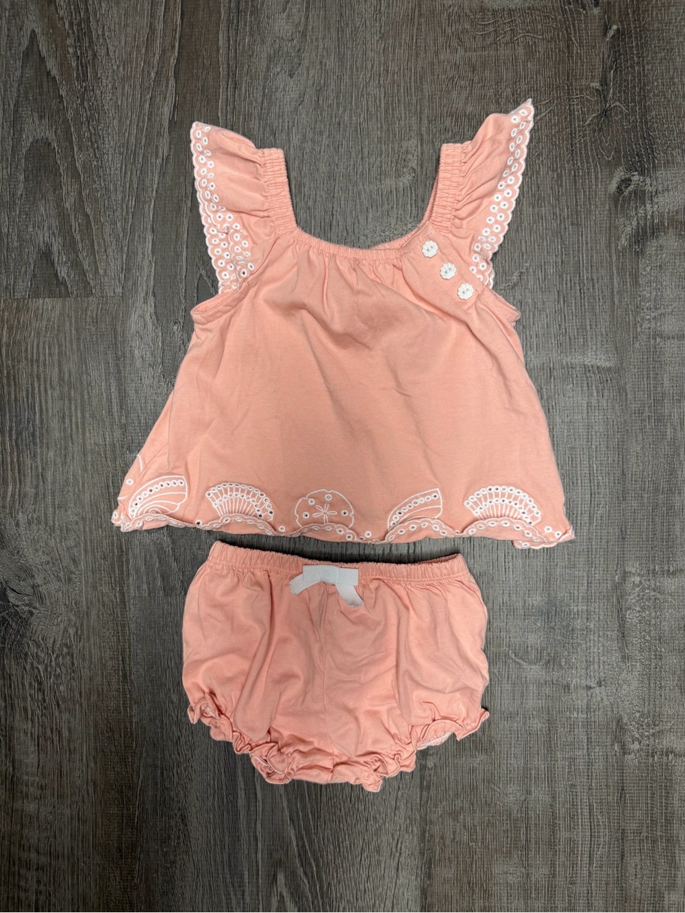 C&C California Peach Eyelet Tank and Bloomers Set